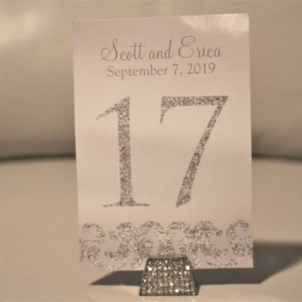 ELEGANT RHINESTONE WEDDING TABLE CARD No. HOLDERS - Picture 4 of 5
